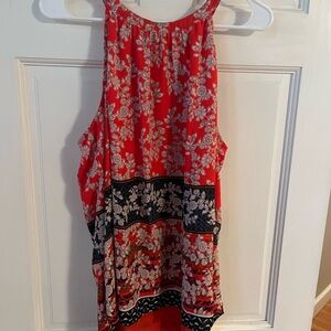 Daniel Rainn Red and Black Floral Tank Top